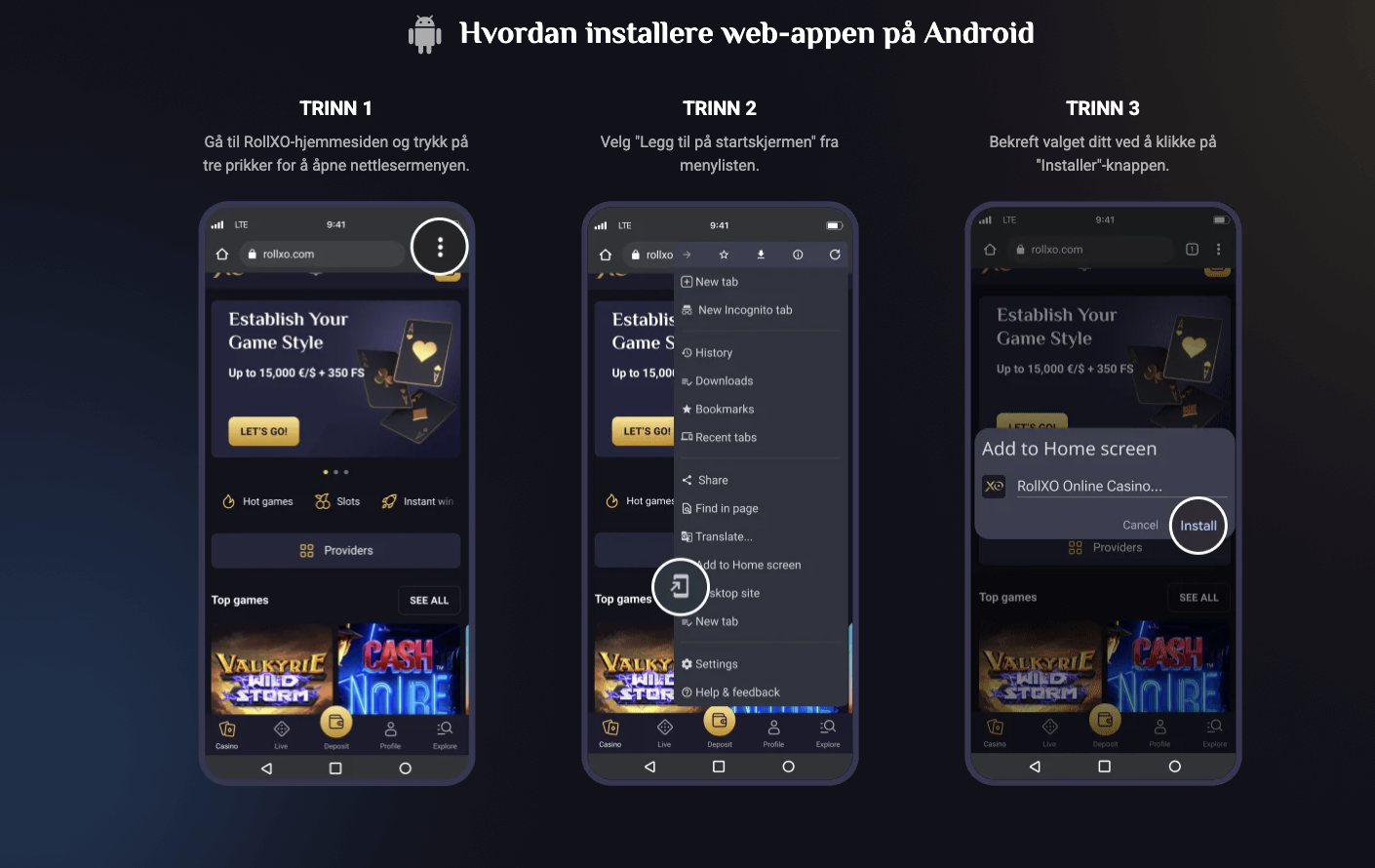 Play Online RollXO Casino Games in Norway